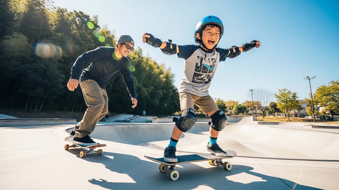 ストリートでスケートボードを楽しむ（PC）