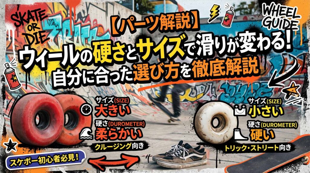 【パーツ解説】ウィールの硬さとサイズで滑りが変わる！自分に合った選び方を徹底解説