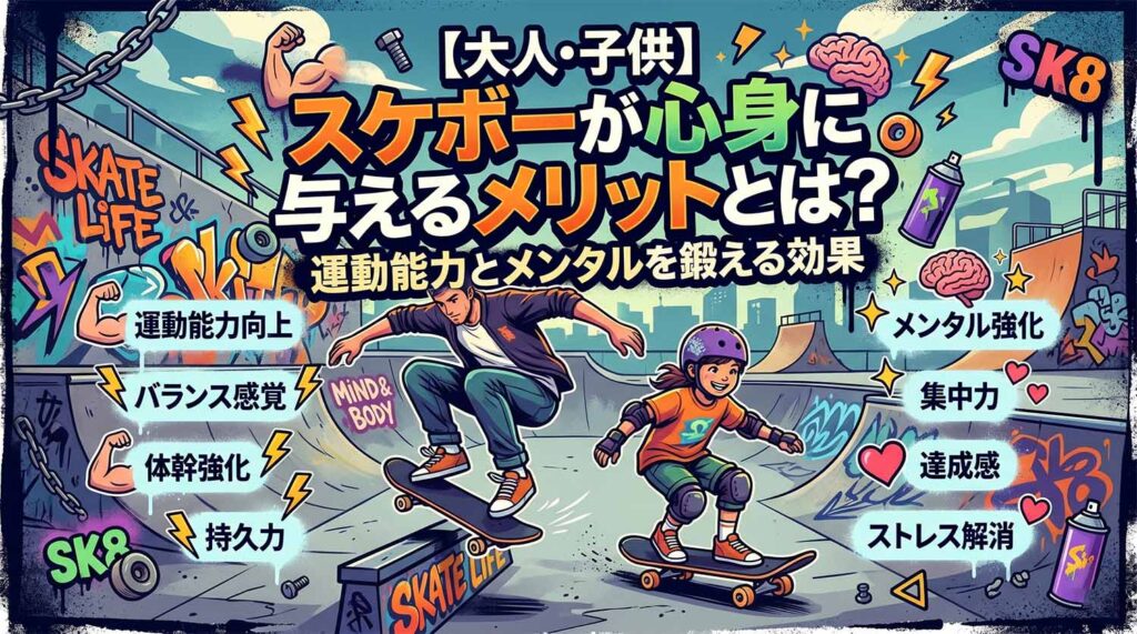 【大人・子供】スケボーが心身に与えるメリットとは？運動能力とメンタルを鍛える効果