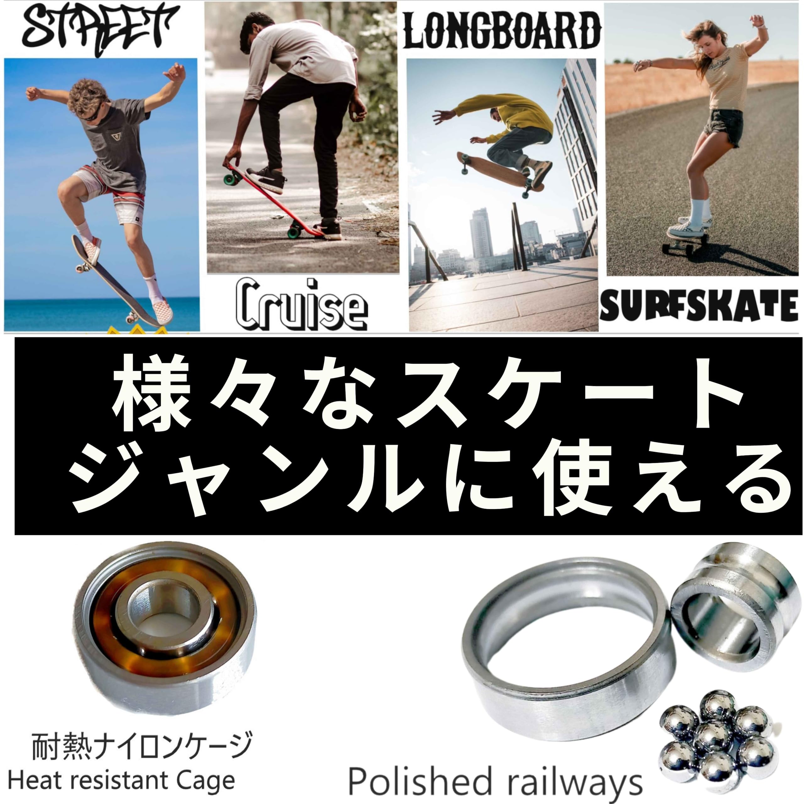 スケボー ベアリング ABEC7 / ABEC11(608規格) - 画像 (5)